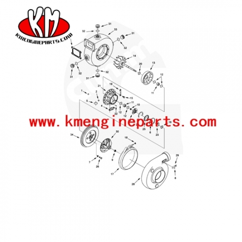 Turbocargador de motor para generadores 3596959 kta19