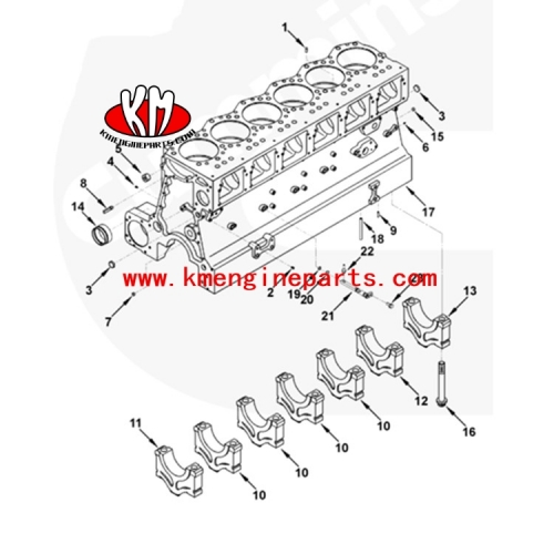 Piezas del motor kta19 del bloque de cilindros 3088301